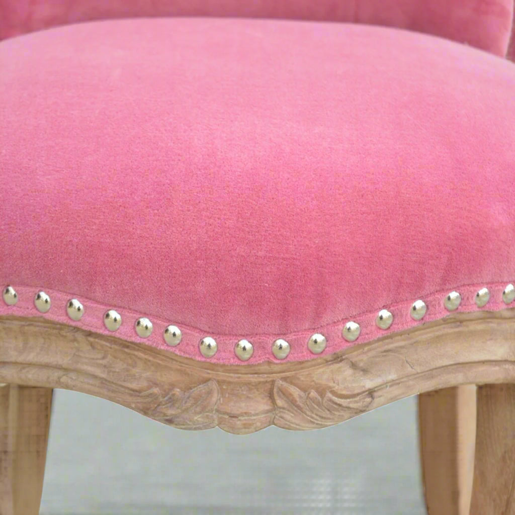 Pink Velvet Studded Chair