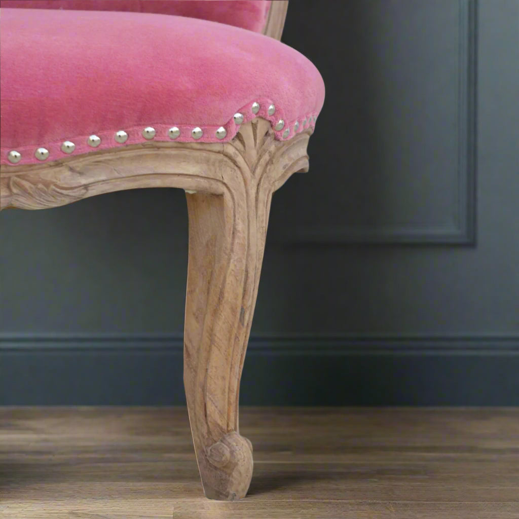 Pink Velvet Studded Chair