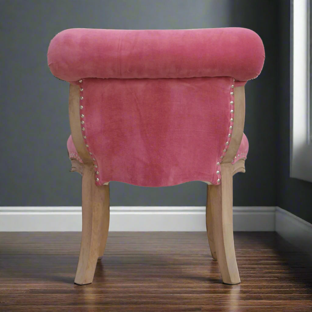 Pink Velvet Studded Chair