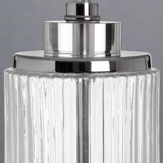 Close-up of the base of the Roma lamp showing the chrome finish.