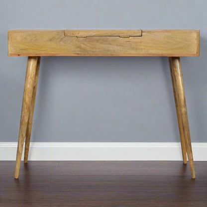 Back view of standard straight edge pink gradient dressing table