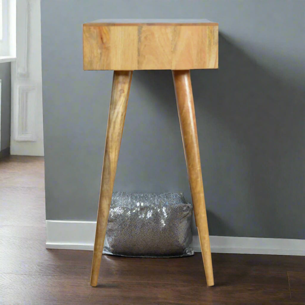side view of standard straight edge pink gradient dressing table