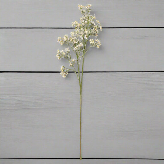 Artificial white Gypsophila Spray single stem with delicate clustered flowers, sold by Purple Flamingo, A UK home décor store.